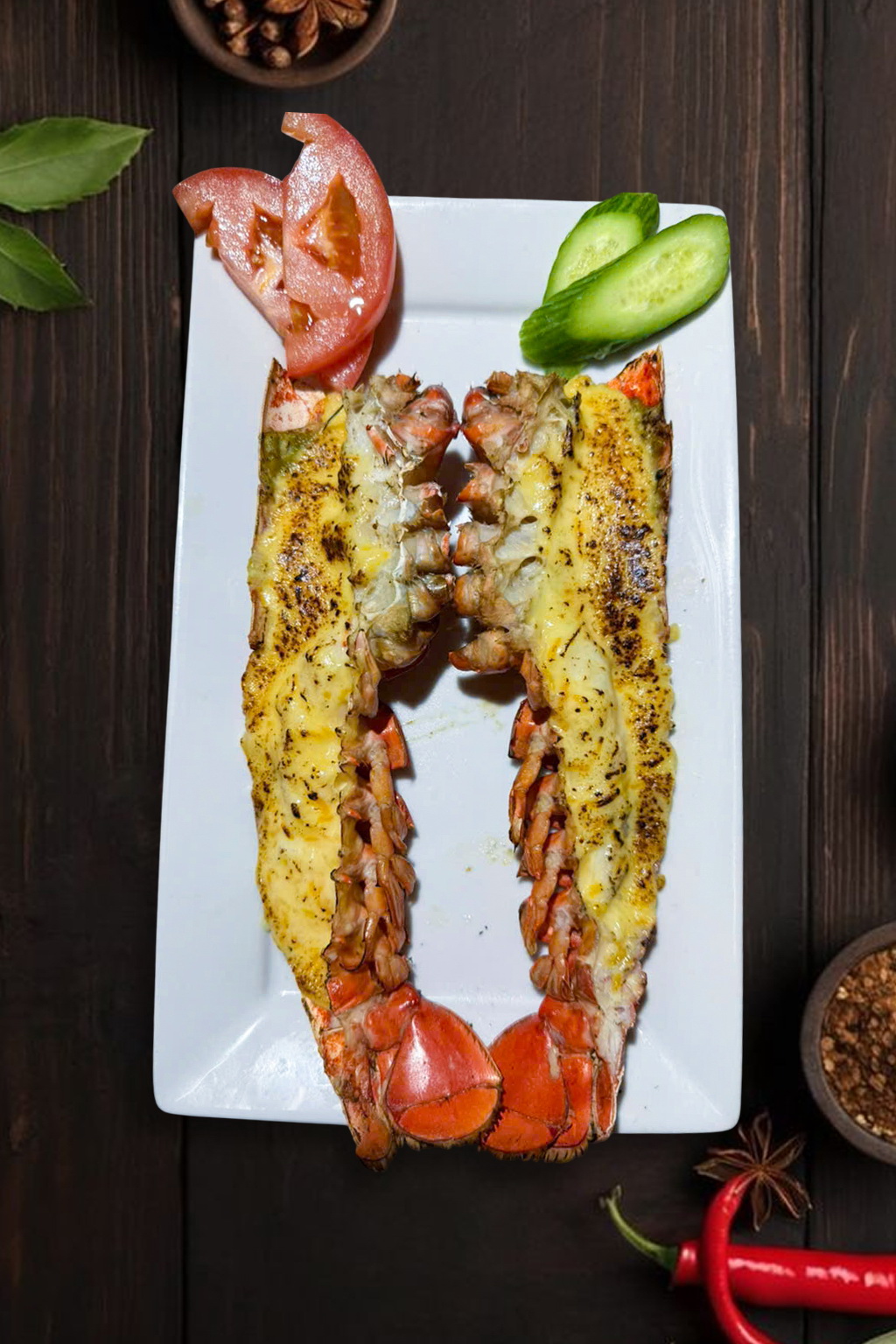 Grilled lobster dish